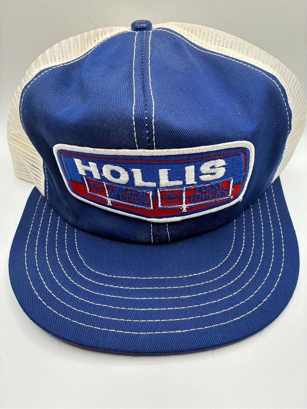 Hollis Trucker Hat in Blue & White Like New